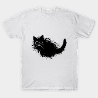 Ink Spot Cute Black Cat T-Shirt